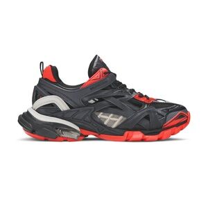 Balenciaga Black and Red Athletic Sneakers